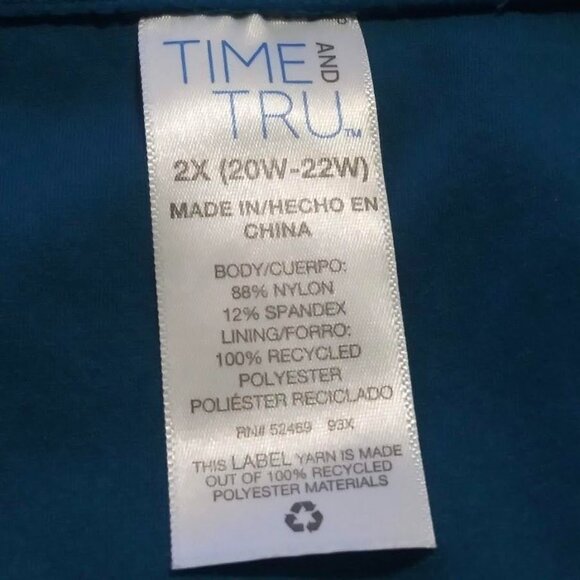 Time & Tru Womens High-Waisted Ruched Bikini Bottom Size 2X 20W-22W - Picture 6 of 6